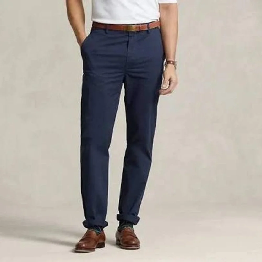 Polo Ralph Lauren Classic Fit Navy Blue Men's Flat Front Chino Pants Size 42x32‎